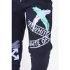 Navy Blue Text Printed Male Tracksuit Six