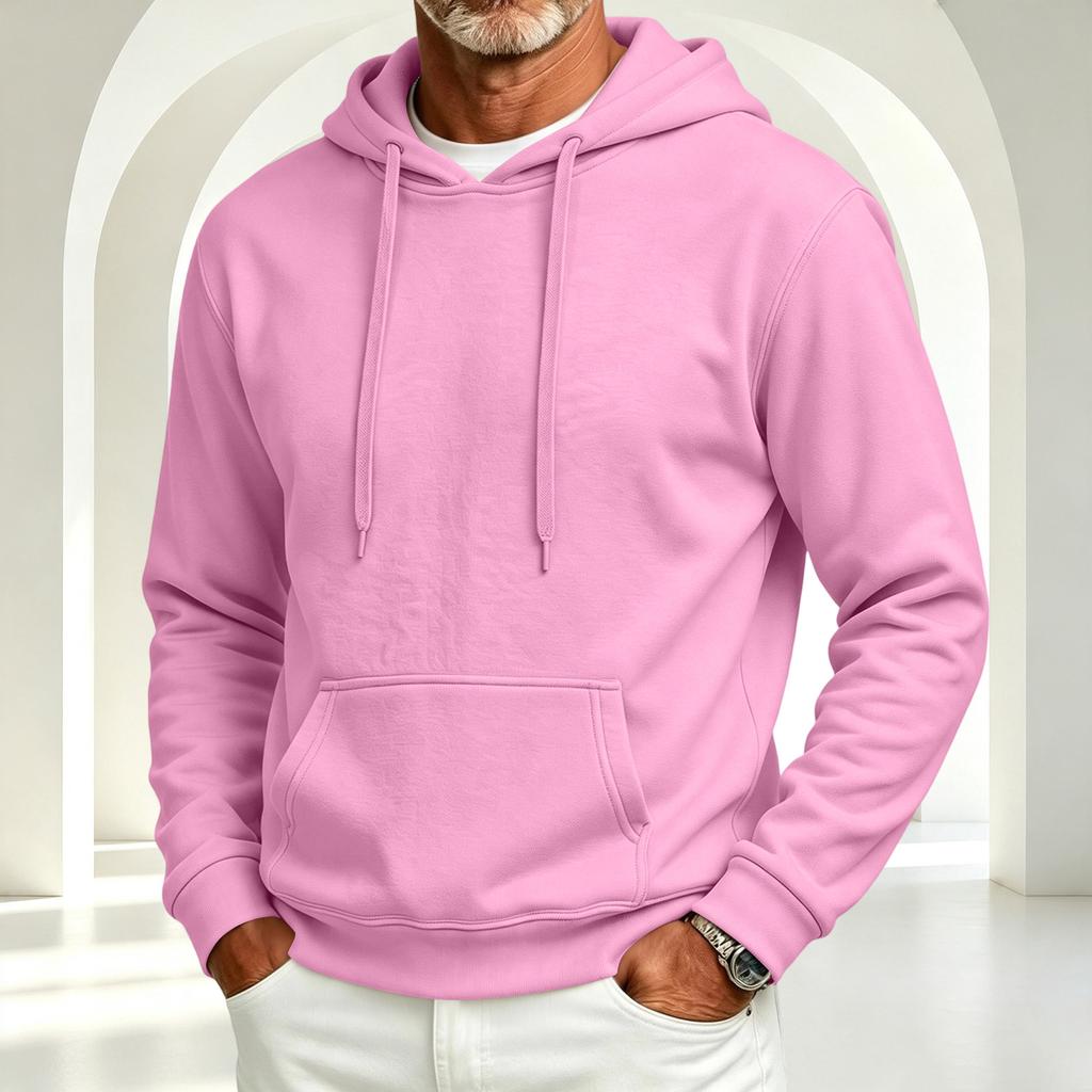 Men's Lined Hoodie Color Casual Pullover