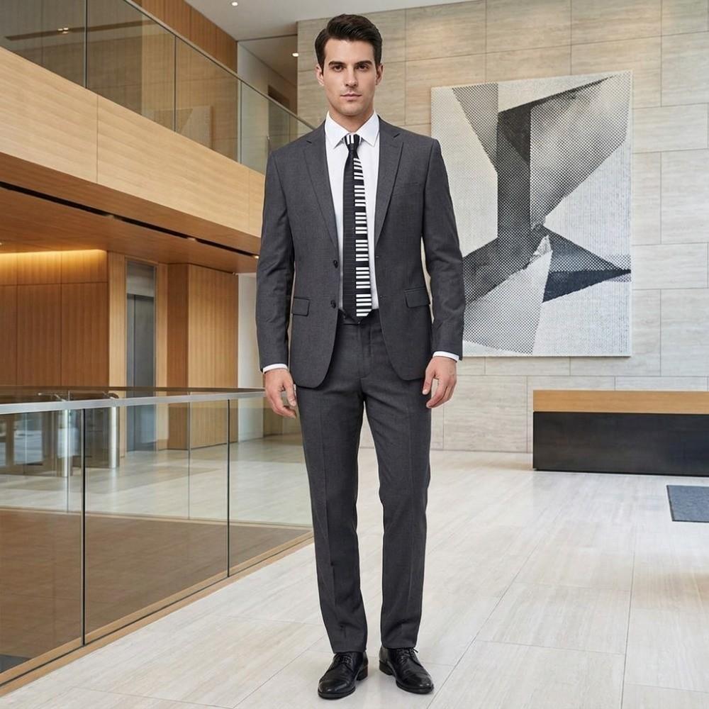 Skinny Piano Necktie Black Music Tie Classic Men Tie Women