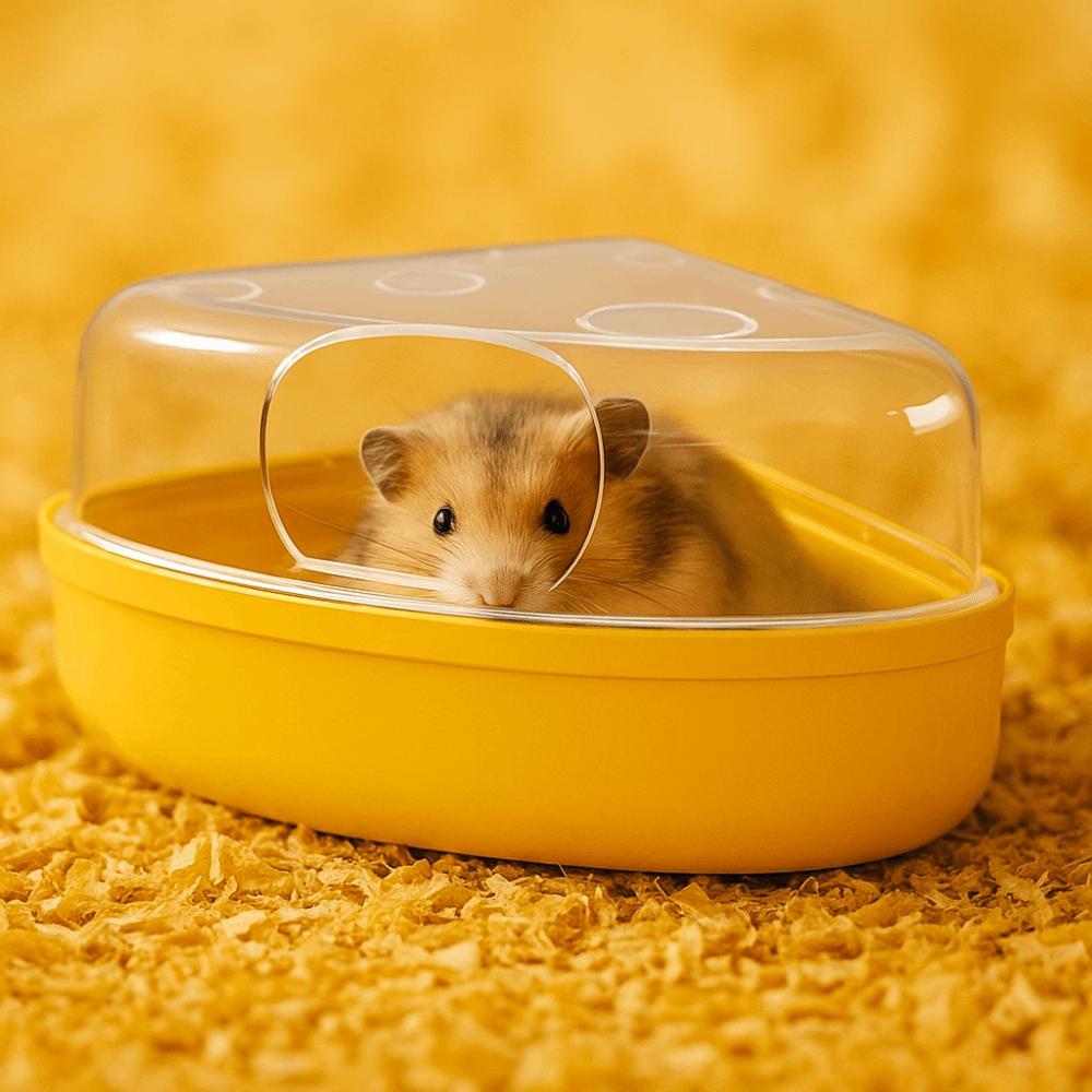 Transparent Hamster Sand Bath Box Escape-Proof Hamster Toilet for Mice Gerbil Golden Bear