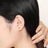 Purple Gold Plated Rose Gold Transfer Beads Trend Simple Temperament Color Gold Hollow Stud Earrings Women