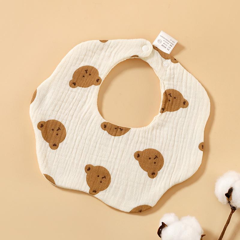 6-Layer Cotton Gauze Petal Baby Bib - 360° Newborn Anti-Spit-Up Towel for Summer