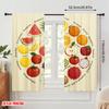 2pcs 2D Flat Printing Drapes Fruit Spirit Joy Pineapple Polyester Fabric Without Electricity 0 Perfect for Holiday Parties Home