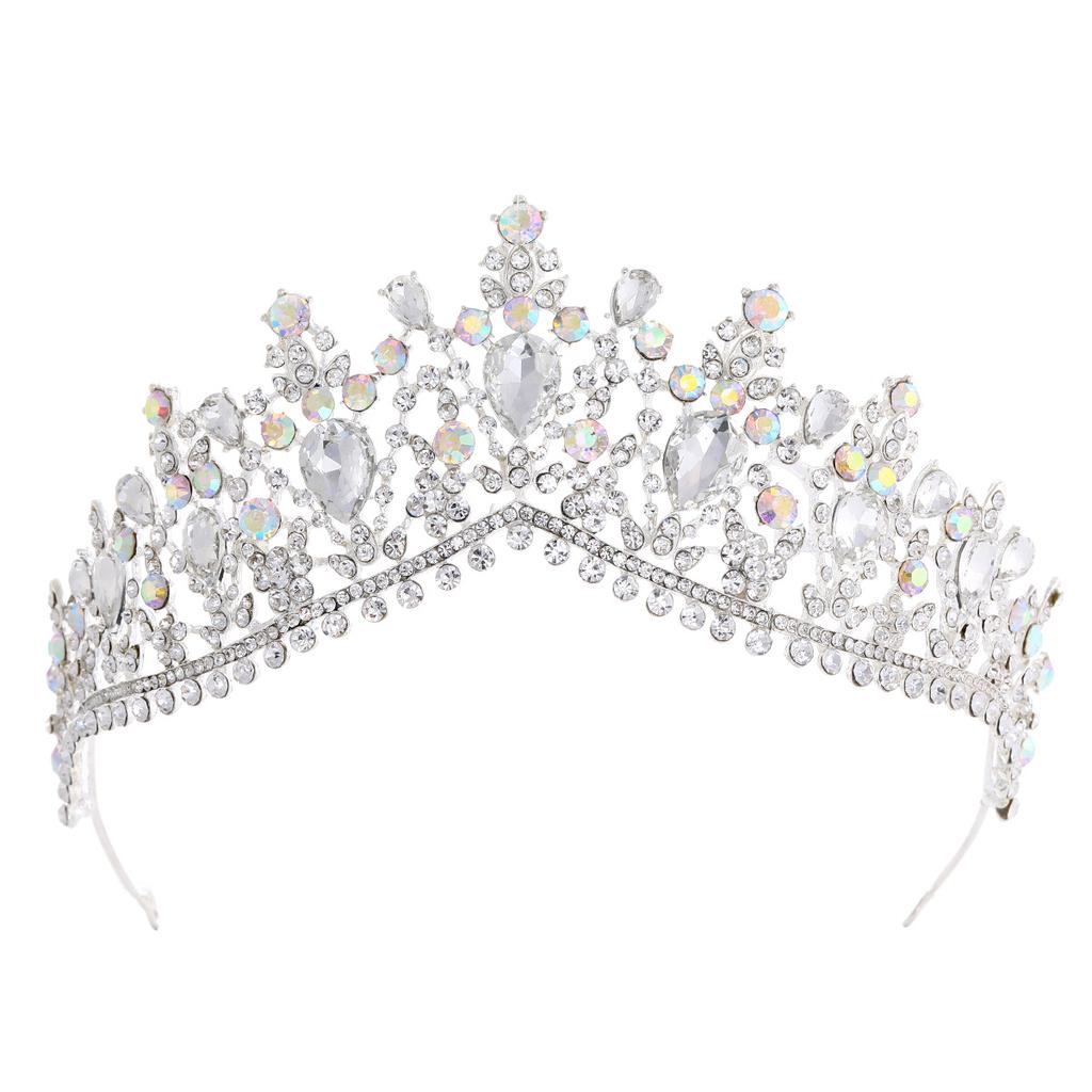 New Korean Style White Rhinestone Wedding Crown Popular Bridal Headdress Hair Comb Wedding Accessories