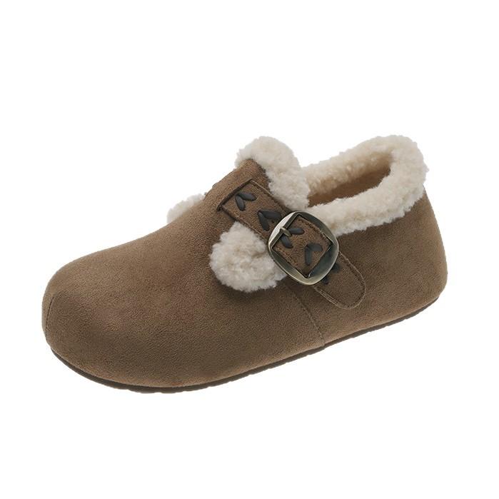 New Thick-soled Fleece Women's Shoes, One-foot Cotton Shoes and Warm Snow Boots