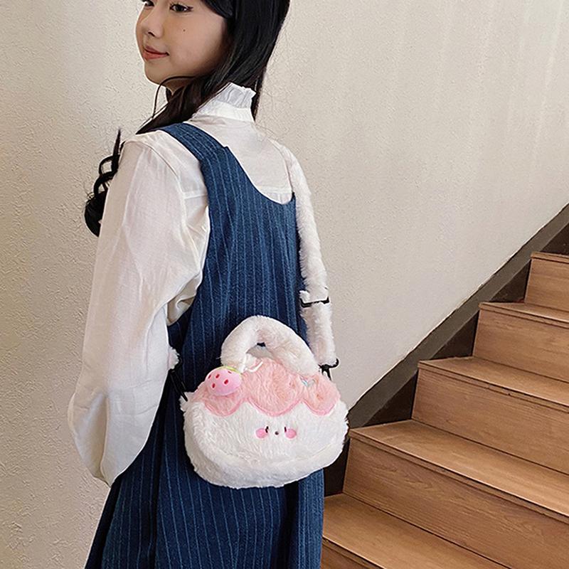 Sac bandoulière pudding désert doux poupée en peluche sac à dos enfant grande capacité avec pendentif peluche sac à bandoulière dessin animé filles