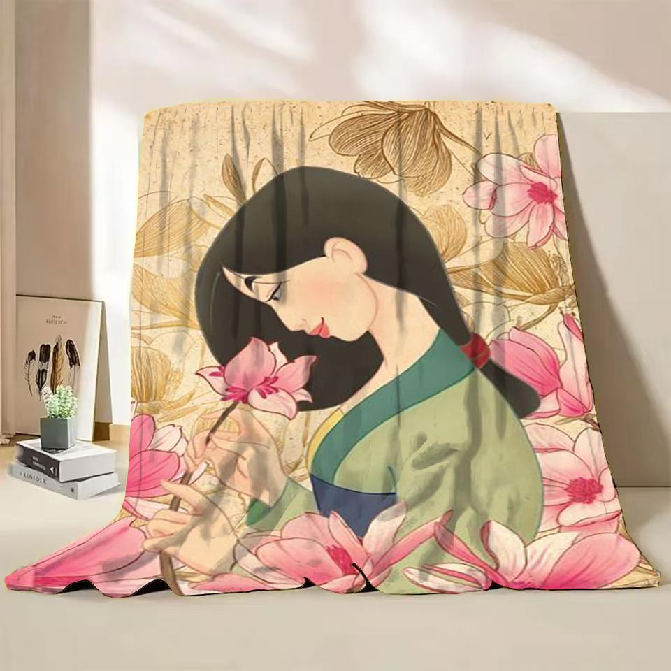 Disney Mulan Flannel Throw Blankets for Bed Sofa Home Bedroom Office Travel Children's Cover Blanket Kids Winter Warm Soft Gifts