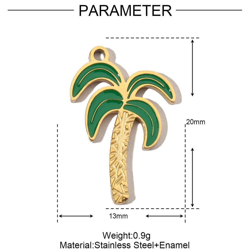 3pcs/Lot Stainless Steel Enamel Palm Flip Flop Shell Diy Charm Women Watermelon Strawberry Necklace Pendant Summer Ocean Jewelry