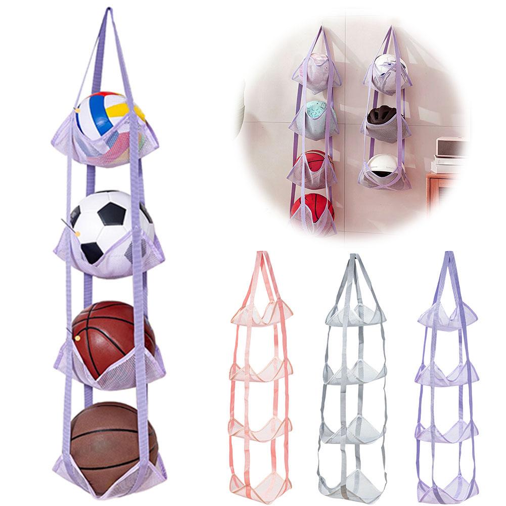 Wandmontierte Ballaufbewahrung Hängende Tasche Netzfächer Organizer Für Basketball Fußball Haus Garage Sportgeräte Organizer L7K5