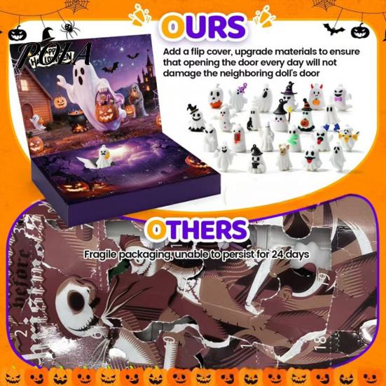 Halloween Countdown Box Adventskalender 2026, 24 Tage mit Figuren, Grusliges Feiertagsgeschenk für Kinder, Partydeko & Tägliche lustige Überraschung
