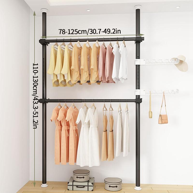 Industrial Pipe Clothing Rack Walk-in Closet Cloth Hanging Rack wall mounted Clothing Rack Home walk-in Wardrobe Supplies Organi