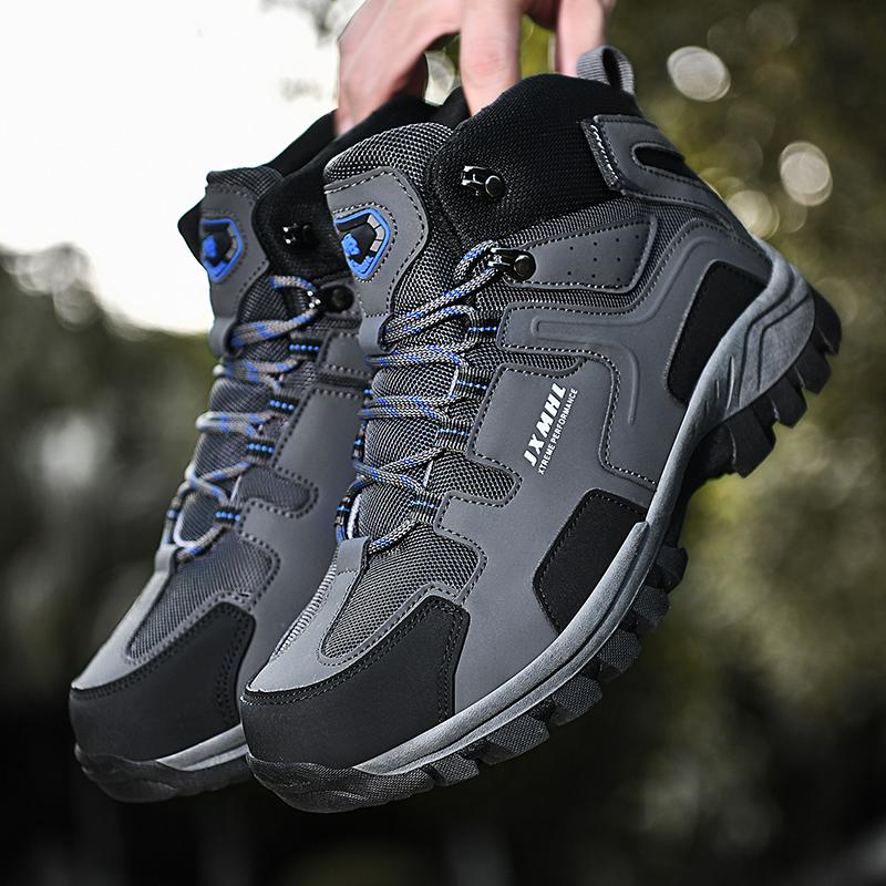 Mens Hiking Shoes Outdoor Work Anti Slip Stable Shock-absorbing Mountain Training Leisure Sneaker Comfort Walking High Top Boots