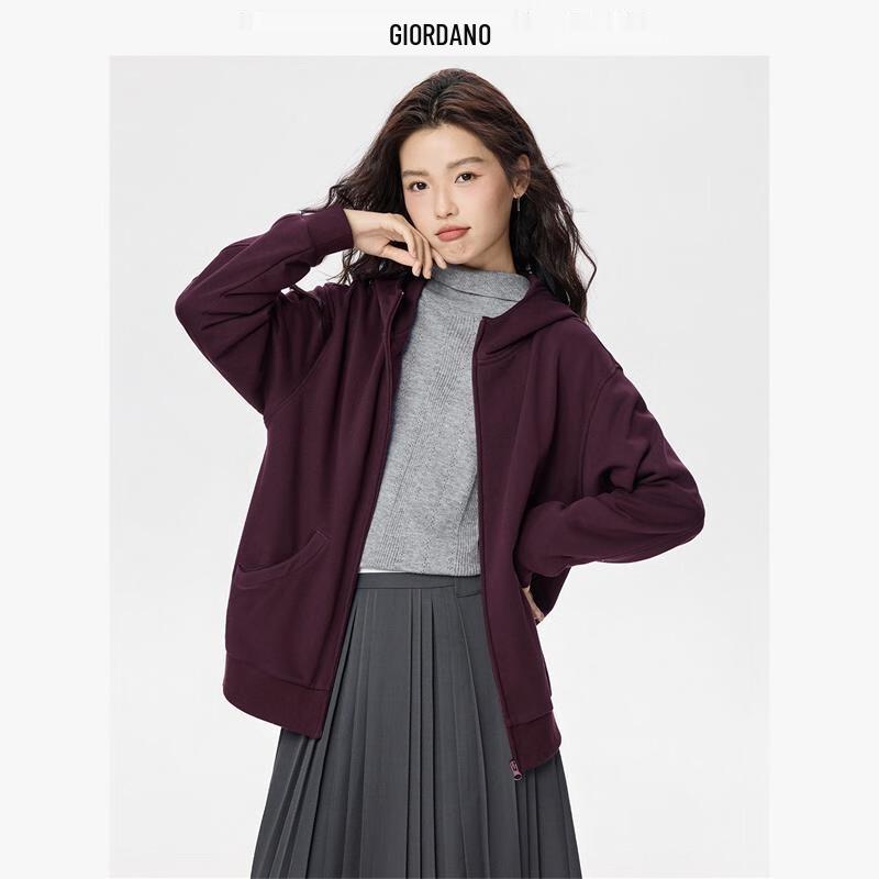 Giordano Women's Cleanfit Hooded Cardigan Sweatshirt