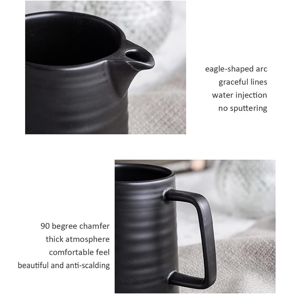 2-piece Porcelain Hand-pour Coffee Maker Set with Cups, Hand-pour Cone Drip Coffee Maker, Microwave-safe and Dishwasher-safe