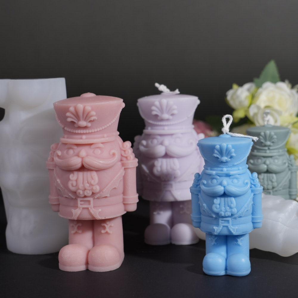 Tlustý voják Silikonová forma na svíčku na výrobu vonného mýdla DIY Domácí dekorace 3D malba Stojan na sádru Muži Forma Kancelářské dárky