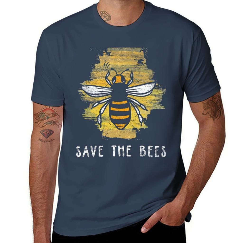 Save The Bees Tee Retro Kids Gift Climate Change Christmas Tshirt Quick Dry Travel Tshirt