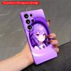 2DFlat Samsung Phone Case Purple Girl Peeking Through Ring Hole Phone Case Applicable To Galaxy S22 S23 S24 S25ULTRA S26 A12 A13 A14 A15 A16