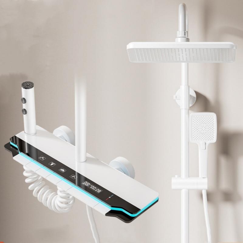 4 Functions Luxury Bathroom Shower Faucet Set Digital Temperature Display With Light Shower Hot Cold Shower Mixer Taps