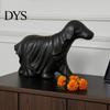 Decorative Ghost Sculptures Halloween Dog Figurine, Resin Spooky Draped Cute Statues Statue for Living Room, Bedroom, Office, Home Desktop Decor