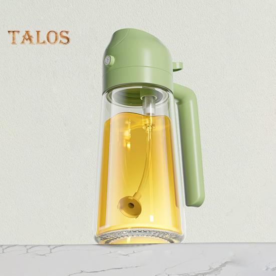 Oil Sprayer for Cooking 2 In 1 Oil Dispenser 500ml/17oz Glass Spray Bottle with Pourer Reusable Food-Grade Oil Sprayer for Kitchen Salad Frying BBQ