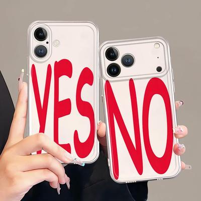 Personality Yes No Case for iPhone 17 Pro Max 13 Pro XS Max 14 Plus Air 15 7 8 16 11 12 Mini XR Soft Phone Cover