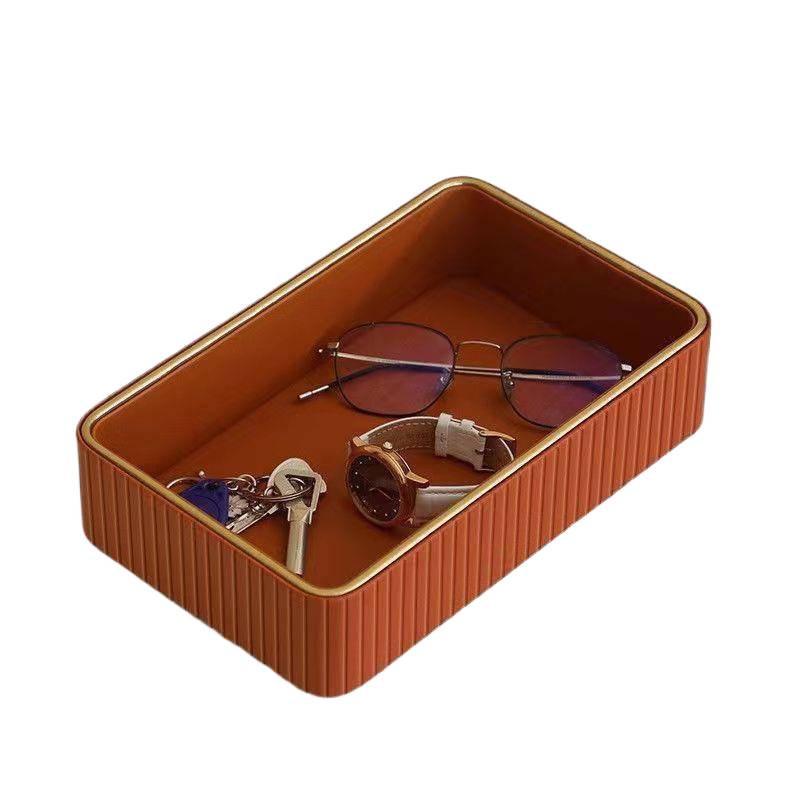 Influencer Entryway Storage Basket & Organizer: Rectangular Long Tray for Desktop & Cosmetics