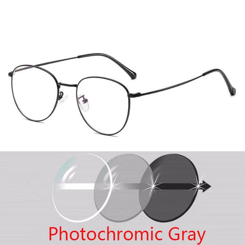 Classic Round Women's Metal Frame Optical Eyeglasses Anti Blue Light Computer Oval Eyeglasses Diopter 0 -1.0 -2.0 To -6.0