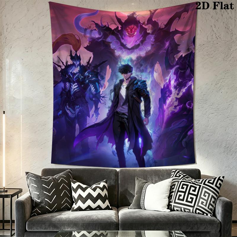 Solo Leveling Tapiz de Pared Estético Colgante de Pared Manta de Tela Impresa Tapices Decorativos para Dormitorio Sala de Estar Decoración del Hogar