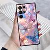 Butterfly flower pattern Phone Case For Samsung Galaxy S26 S25 S24 S23 S22 S21 S20 Ultra Plus FE 5G Black Soft TPU
