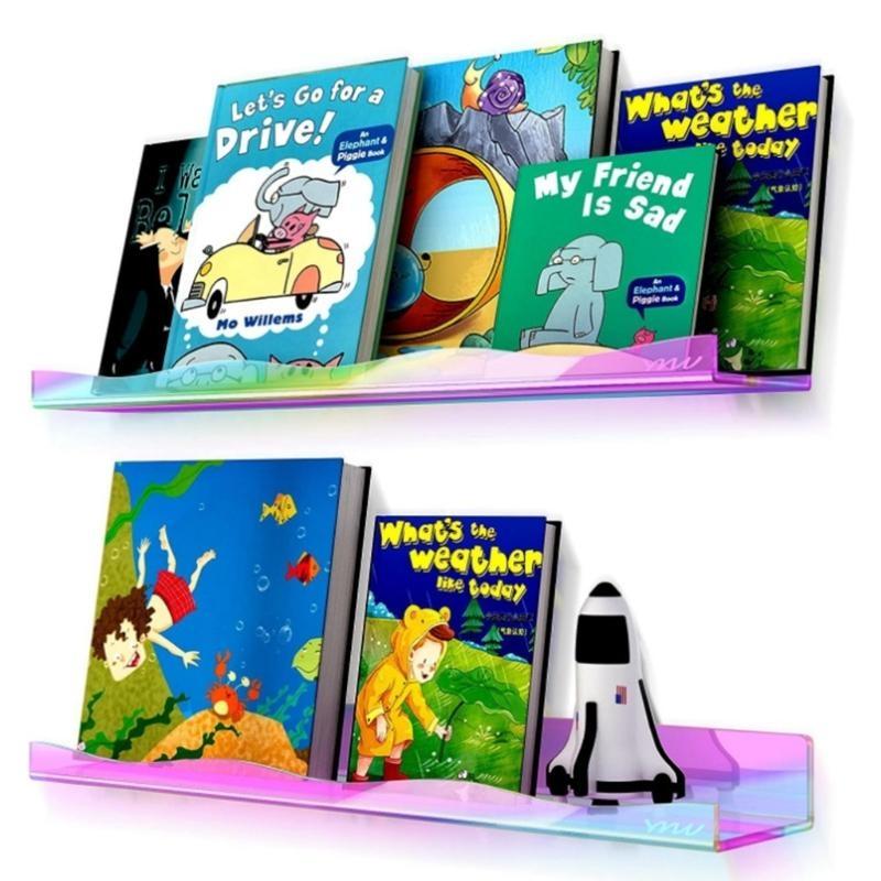  4Pcs Multipurpose Acrylic Wall Rack Bright Color Rack for Home Organization