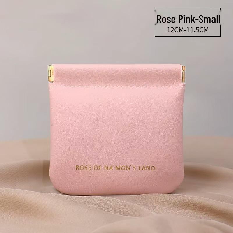 Automatic Closure Earphone & Coin Purse: Mini Portable PU Makeup Bag & Pick Holder