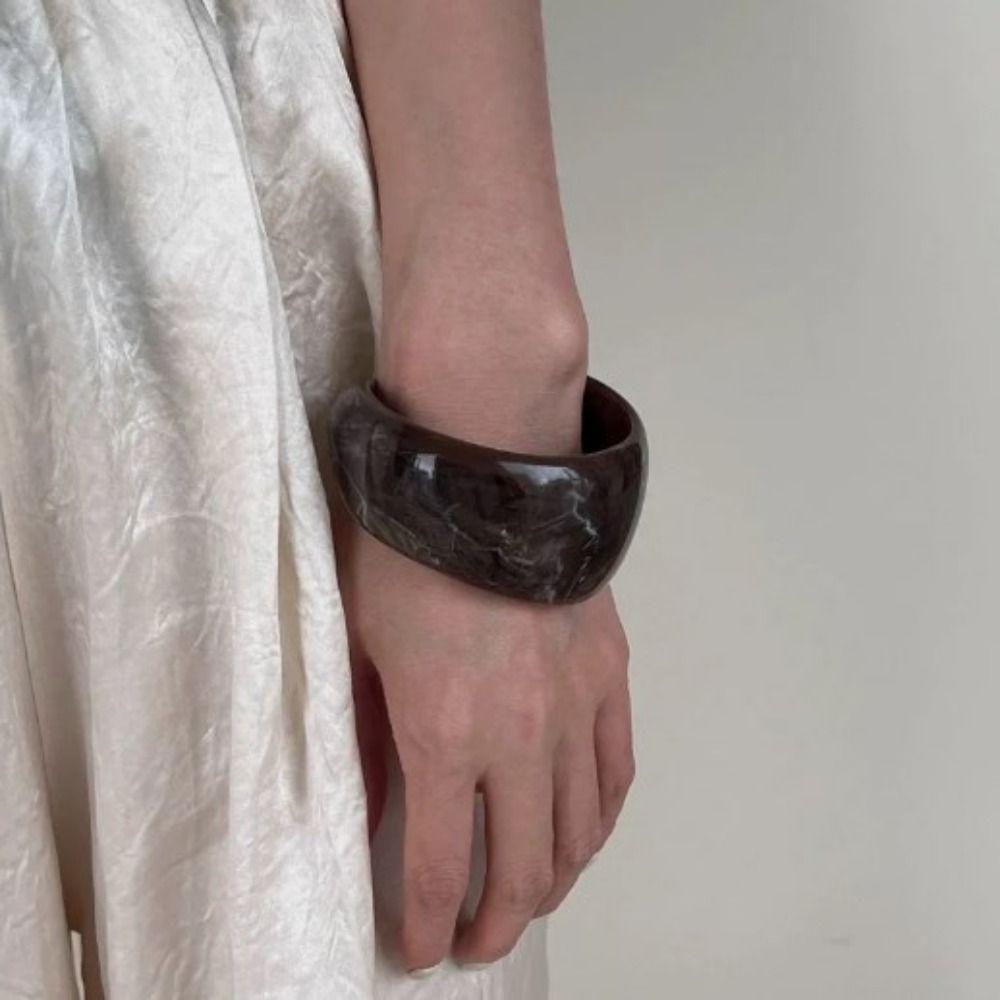 Lightweight Resin Bangle Bracelet Wide Cuff Bracelet Irregular Chunky Wrap Bangle  Gifts