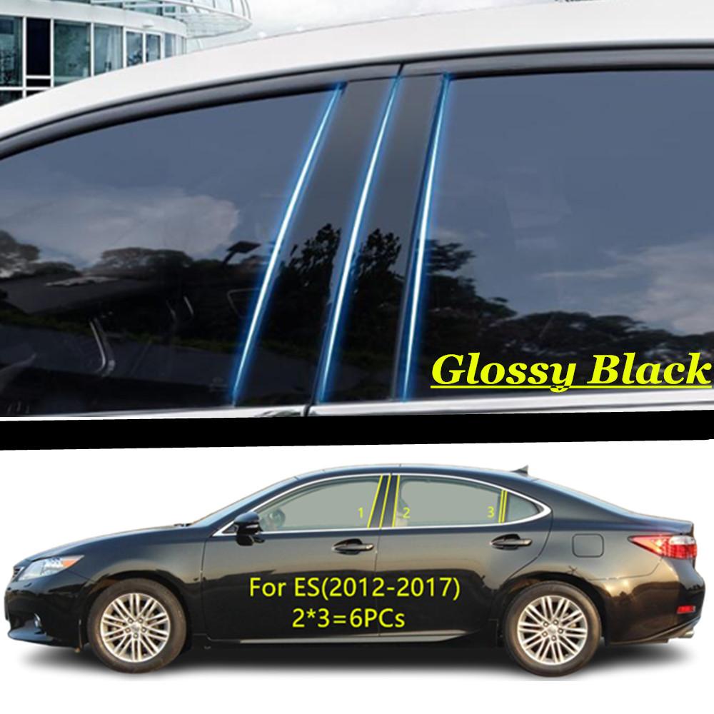 For Lexus ES ES200 ES240 ES250 ES300 ES330 ES350 2006- Car PC Material Pillar Post Cover Door Trim Window Molding Sticker