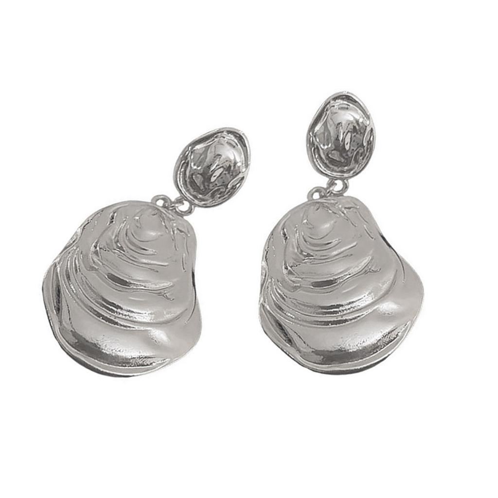 Lightweight Hammered Drop Earrings Stylish Gold/Silver Plated Drop Earrings for Women with a Modern Geometric Twist