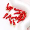 10Pcs Gold Color 3D Red Chili Shaped Charms Pendants For Jewelry Making Diy Handmade Necklace Bracelets Earrings Accessories