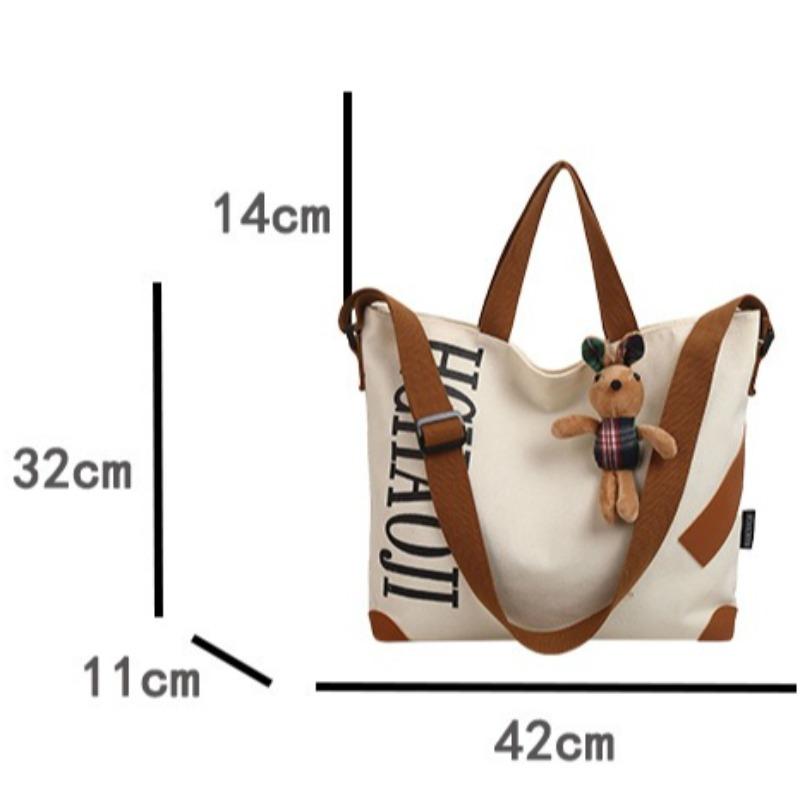 Fashiable Handbag with Letter Printing, Japanese Shoulder Bags, College Style, Large Capacity Suitable for Commuting and Class