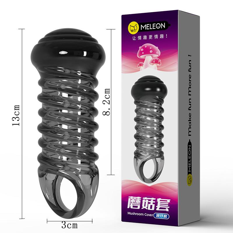 MELEON Soft Elastic Penis Extension Sleeve Delayed Ejaculation Condoms Cock Extender Increase Dick Sleeves Adult Sex Toys For Men