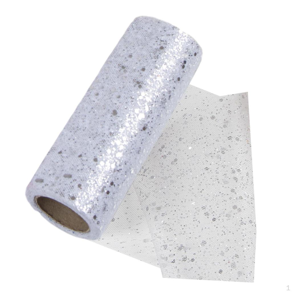 Glitter Tulle Mesh Ribbon 10 Yards Novelty Lightweight Sequined for Clothing