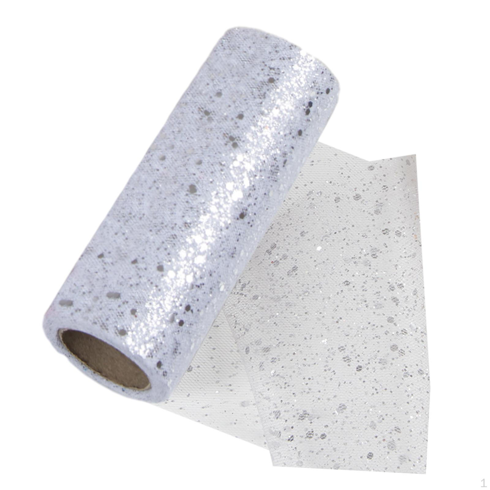 

Блестящая тюлевая сетчатая лента 10 ярдов, новинка, легкая, с блестками для одежды белый