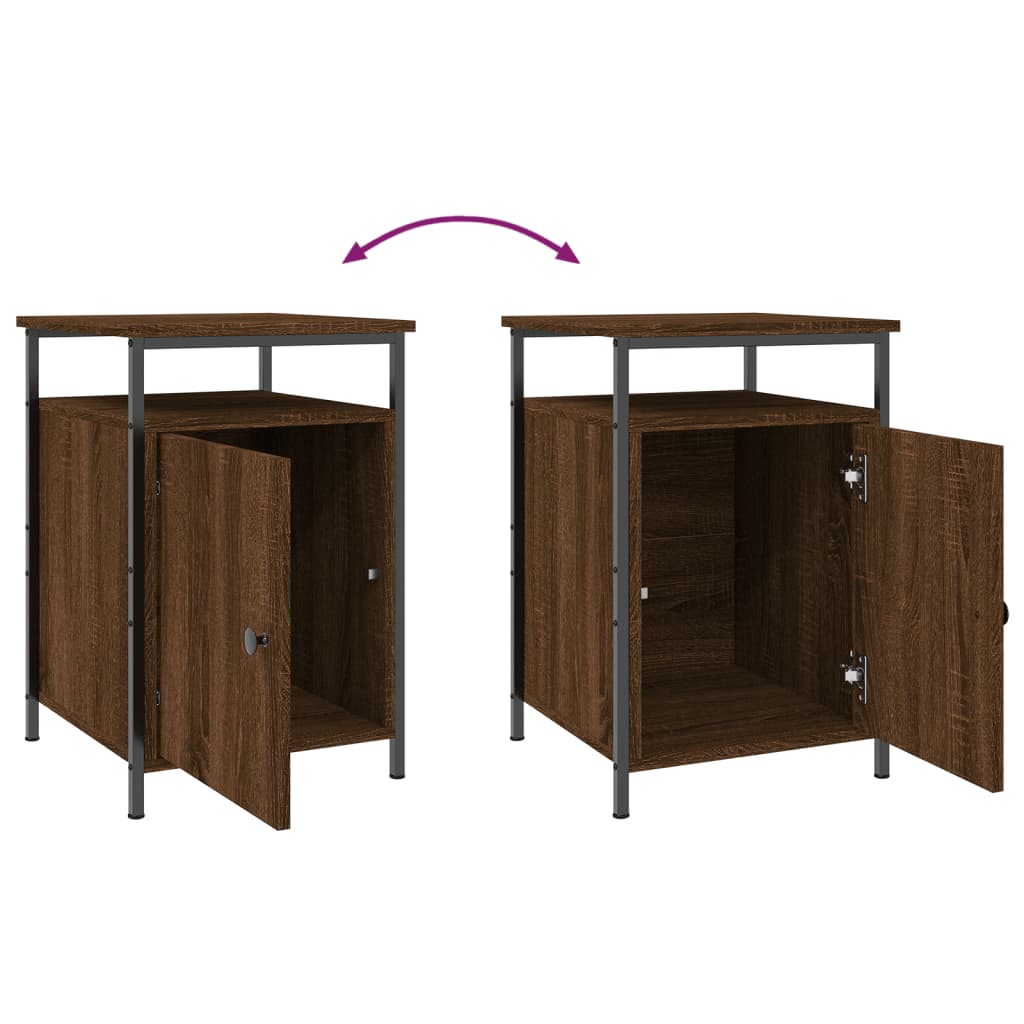 Nightstands (2 Pcs) Brown Oak Look 40 X 42 X 60 Cm Engineered Wood