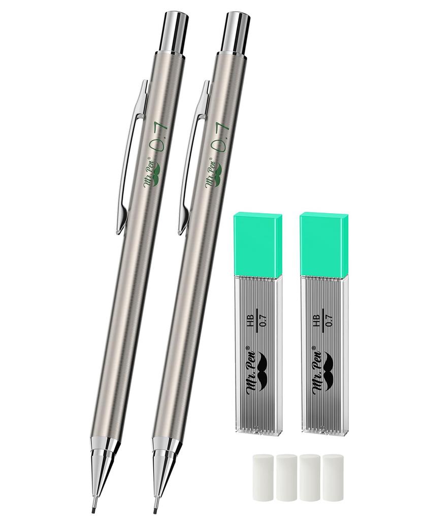 Pen Metal Mechanical Pencil Drafting Metal Mechanical Mechanical Metal Drawing Mechanical Pencil Christmas Gift Mr. 0.7mm 2-Pack - Pencil, Pencil,