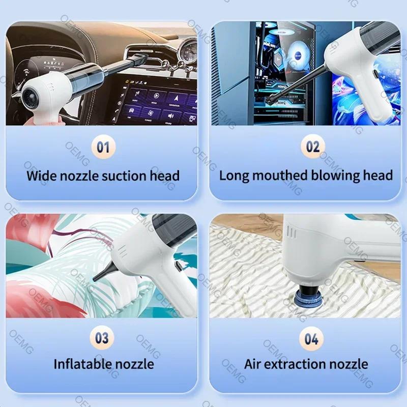 CENRR 135000PA Powerful Car Vacuum Cleaner High Pressure Mini Cordless Portable Handheld Low Noise Cleaning Machine Car Cleaner