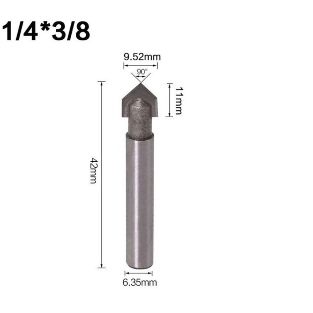 Drill Bit Router Bits Shank V Groove 1/4inch 6.35mm