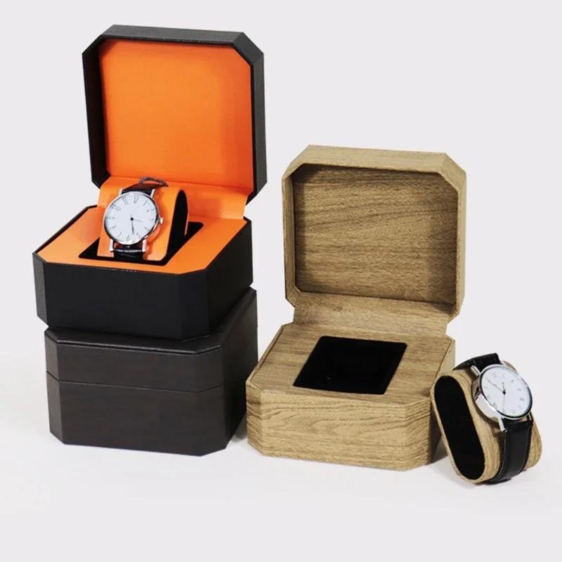 Vintage PU Watch Case Leather Watch Storage Box Stylish Watch Container Watch Display Box PU Material for Outdoor Travel