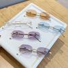 Square Frameless Color Changing Sunglasses With Uv400 Protection For Outdoor Activities And Fashion Style