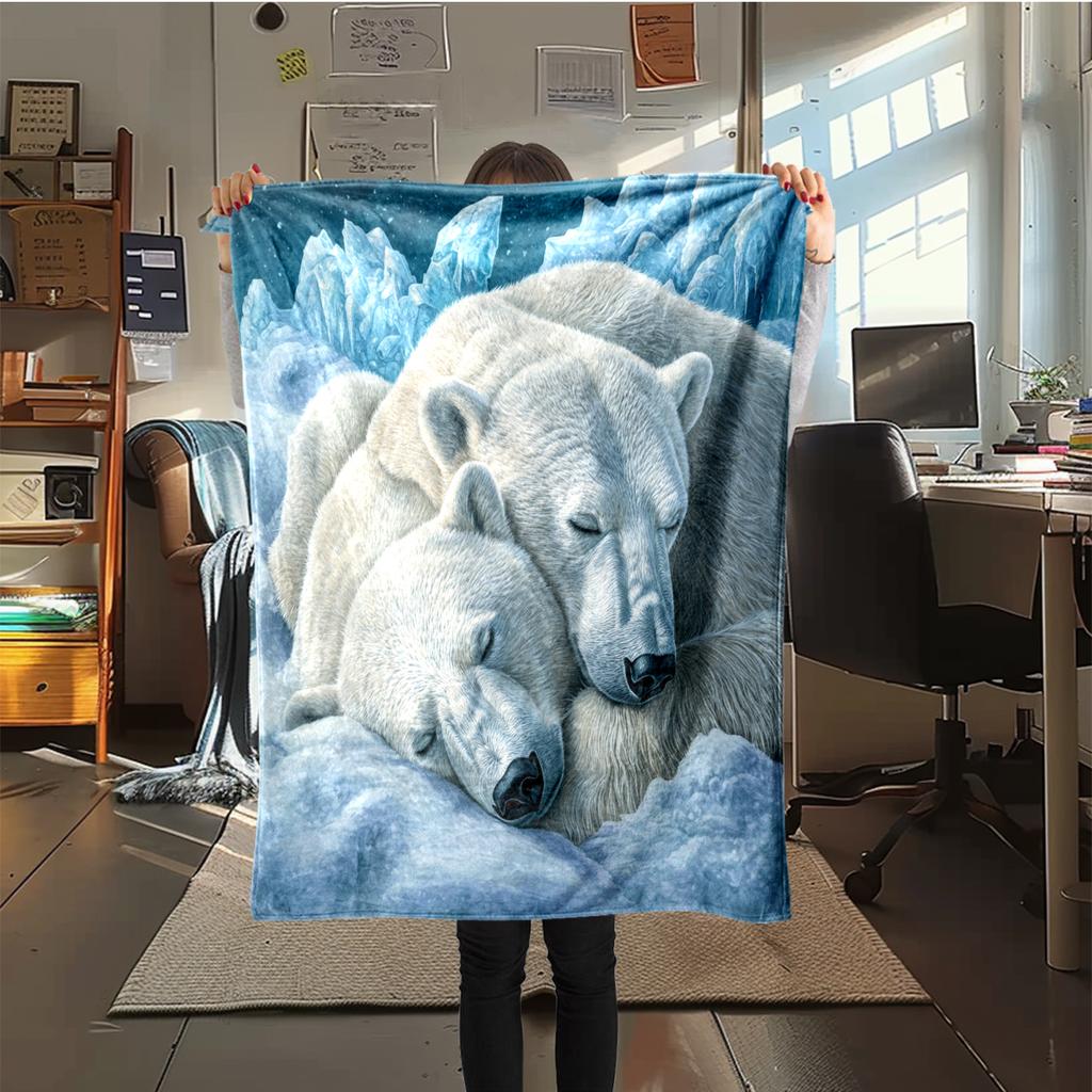 1Pc Cartoon Print Flannel Blanket, High Quality Comfortable for All Seasons, Home Decor, Warmth and Comfort, Perfect for Christmas Birthday Gift