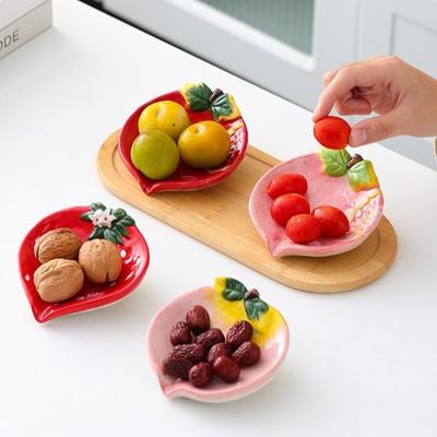 Taca Pojemnik Urocze Ceramiczne Mydelniczka Truskawka Luksusowy Styl Taca na Mydło Dekoracyjny Arbuz Przenośny Talerz do Przechowywania Prezent dla Dziewczyn