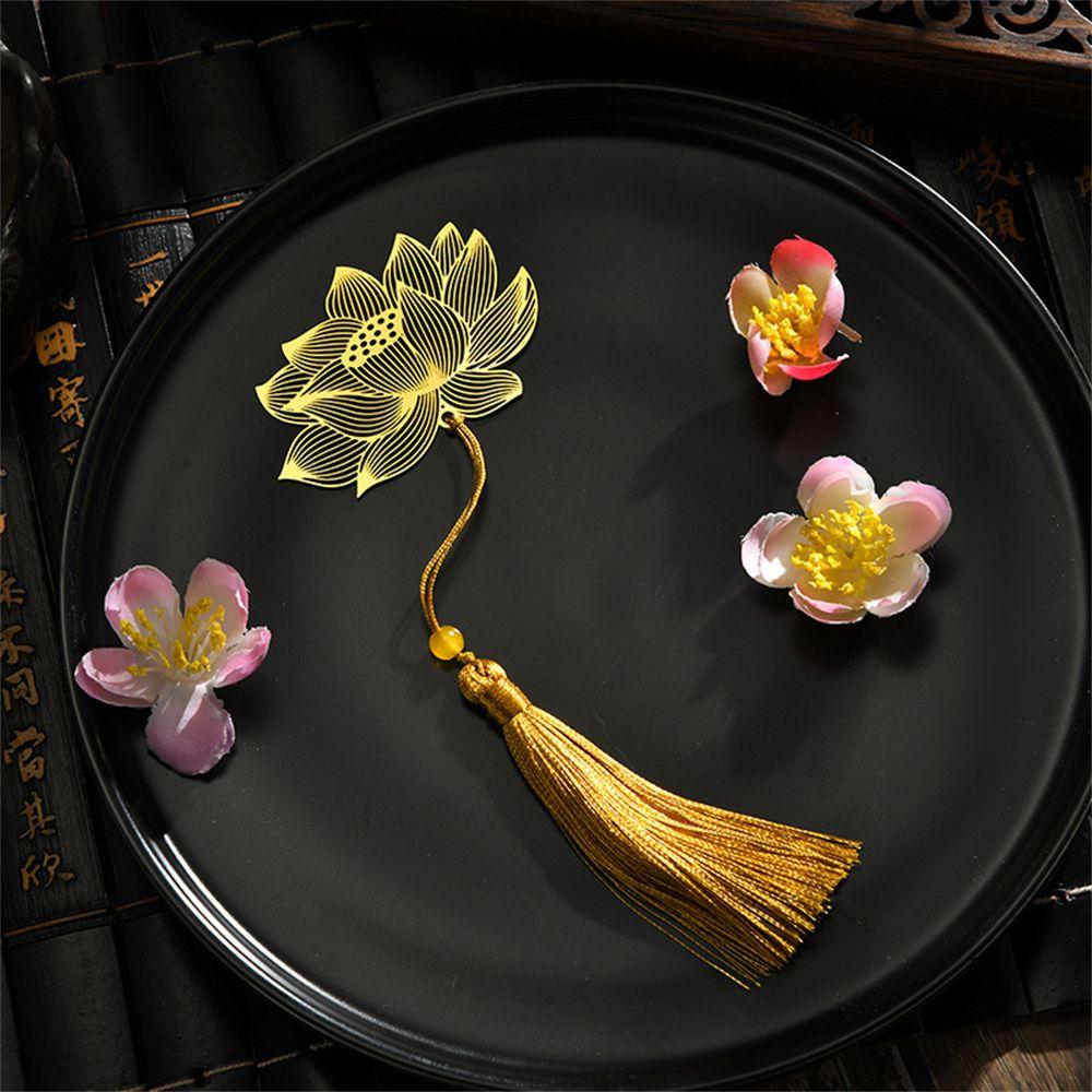 Chinese Style Page Clip Retro Book Clip Leaf Bookmark Hollow Book Mark Bookmark Metal Bookmark