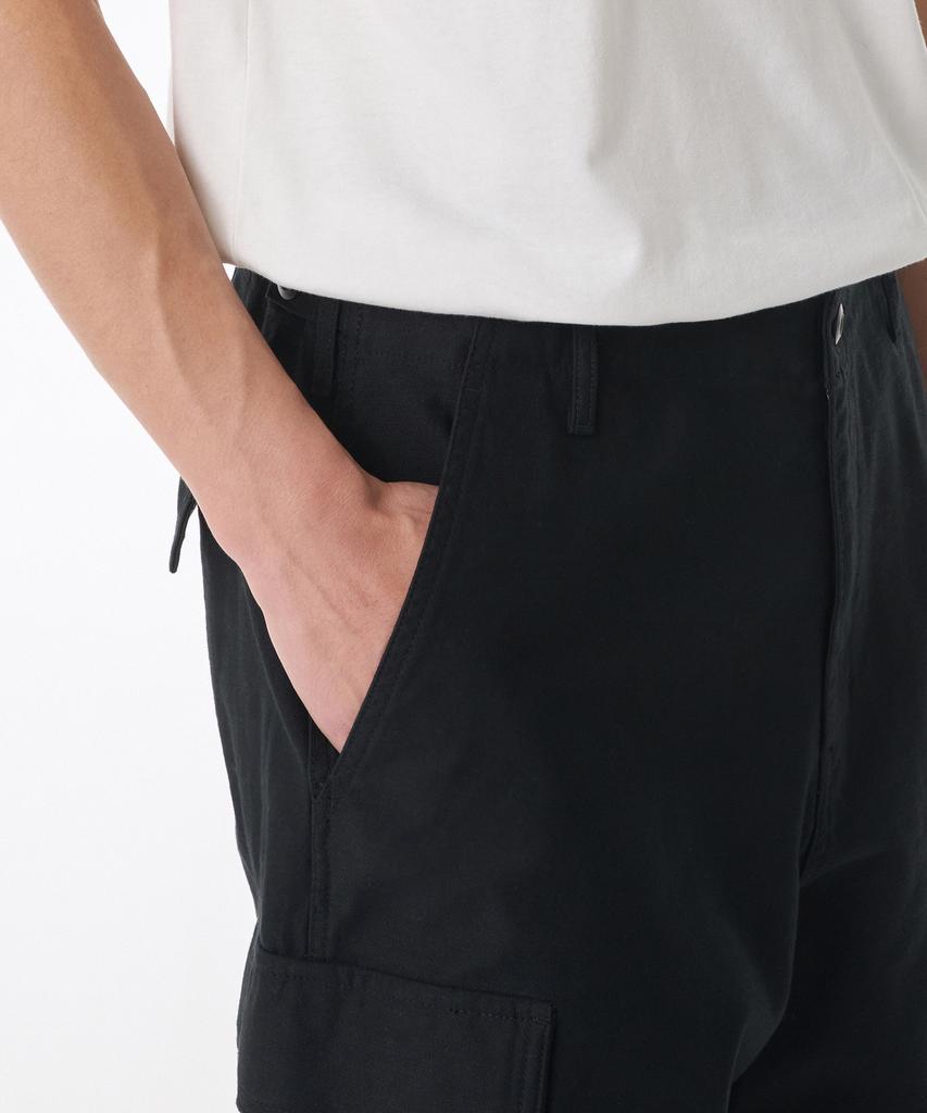 Musinsa Standard Back Satin Parachute Cargo Pants [Black]