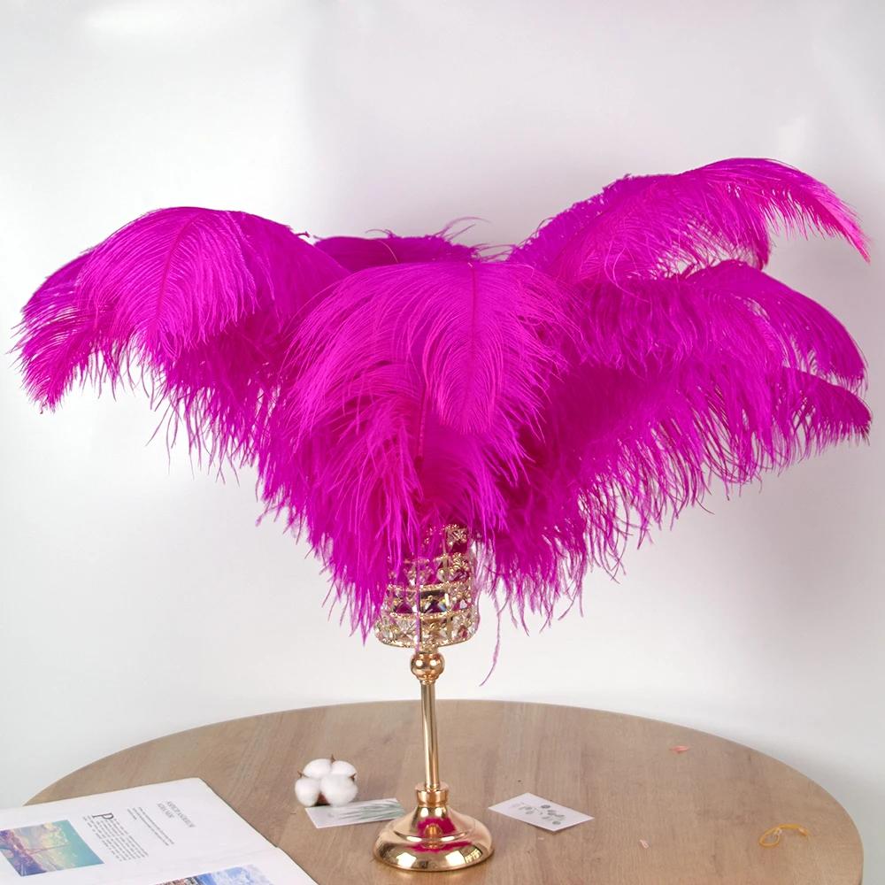 10pcslot 55-60cm Ostrich Feather for Crafts Party Wedding Decor Plumes Ostrich Table Centerpieces White Feathers Decoration